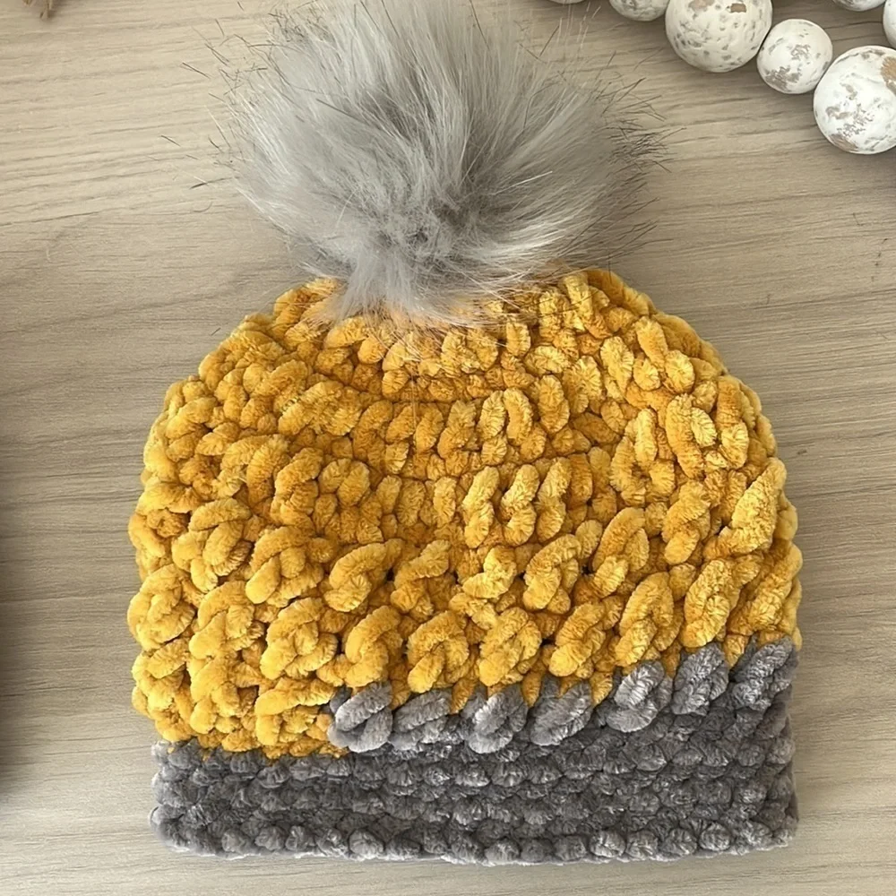 Velvet Plush Crochet Beanies